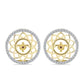 Cercei din Argint 925 Placat cu Aur ( 5.56 grame ) cu Diamant Coniac și Topaz Alb 0.7 Carate