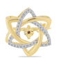 Broşă din Argint 925 Placat cu Aur ( 2.35 grame ) cu Diamant Coniac și Topaz Alb 0.2 Carate