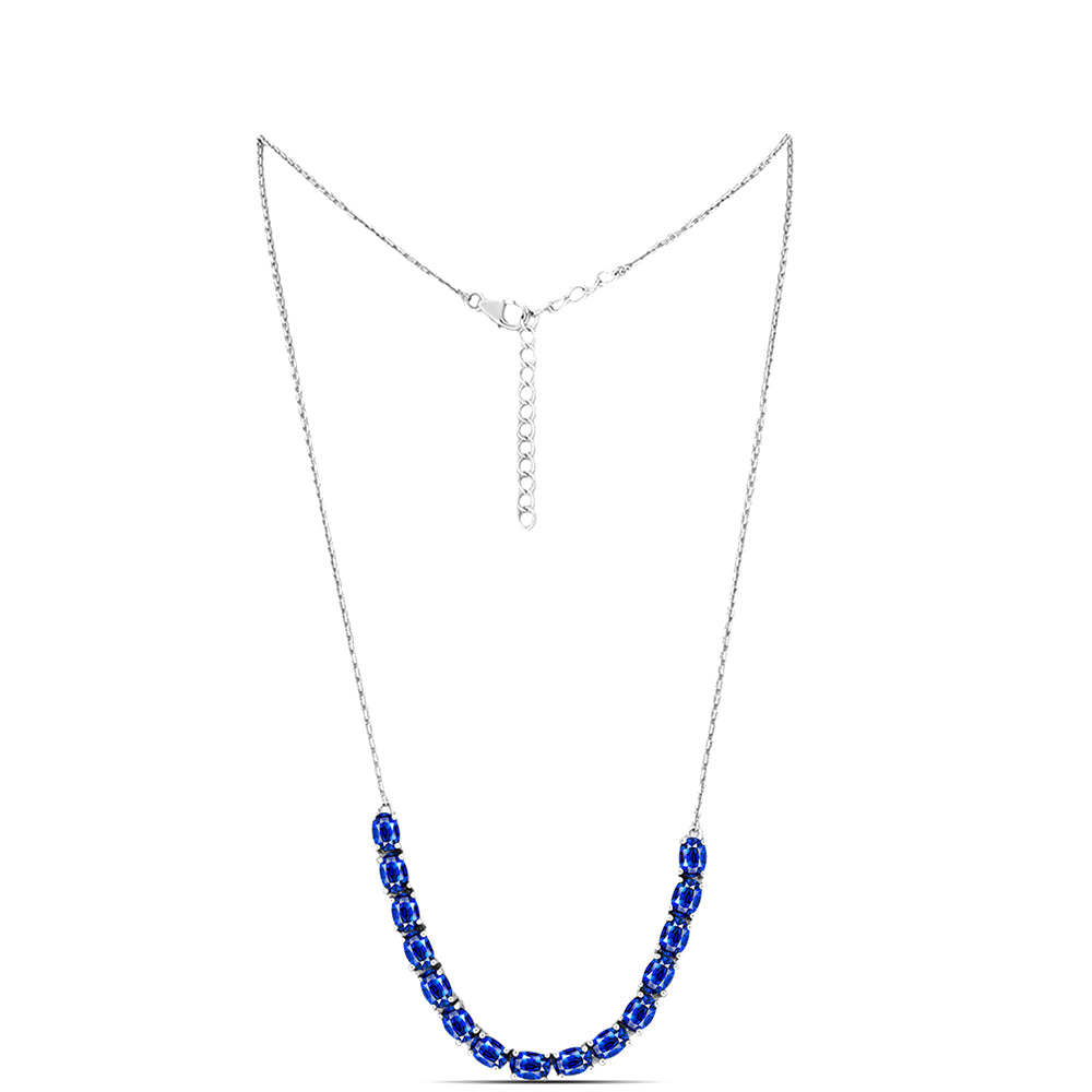 Colier din Argint 925 ( 6.68 grame ) cu Safir Albastru Australian 10.07 Carate 1 