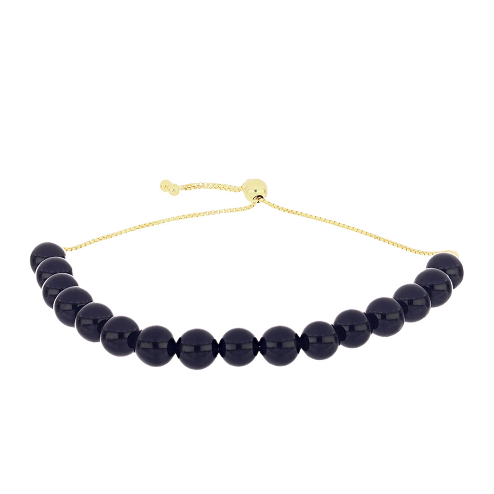 Brățară din Argint 925 Placat cu Aur ( 1.75 grame ) cu Onix Negru 55.65 Carate 1 