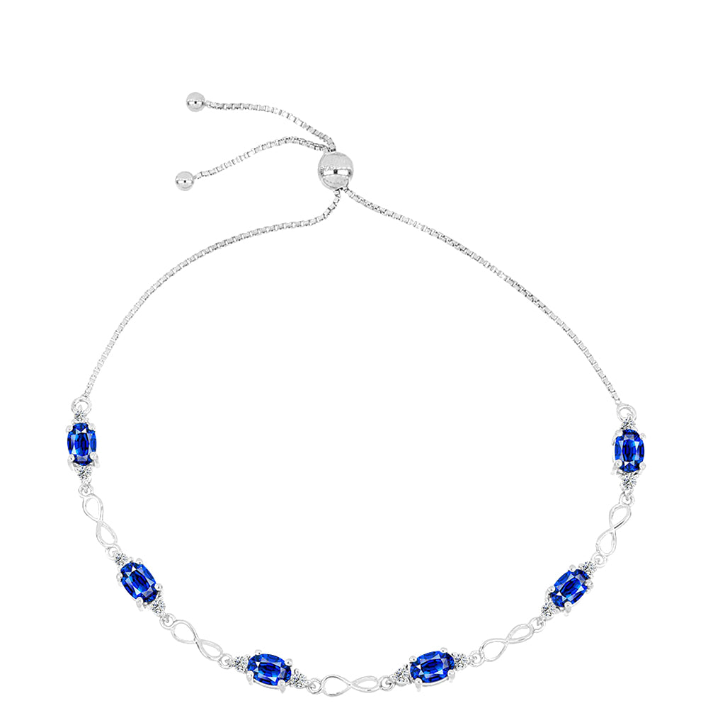 Brățară din Argint 925 ( 4.79 grame ) cu Safir Albastru Australian și Topaz Alb 4.47 Carate