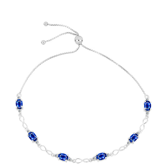 Brățară din Argint 925 ( 4.79 grame ) cu Safir Albastru Australian și Topaz Alb 4.47 Carate