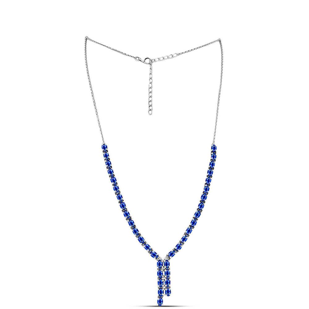 Colier din Argint 925 ( 11.69 grame ) cu Safir Albastru Australian 12.58 Carate 1 