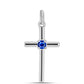 Cruce Pandantiv din Argint 925 ( 0.86 grame ) cu Safir Albastru Australian 0.16 Carate