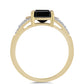 Inel din Argint 925 Placat cu Aur ( 2.37 grame ) cu Onix Negru și Zircon Alb 3.42 Carate