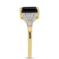 Inel din Argint 925 Placat cu Aur ( 2.37 grame ) cu Onix Negru și Zircon Alb 3.42 Carate