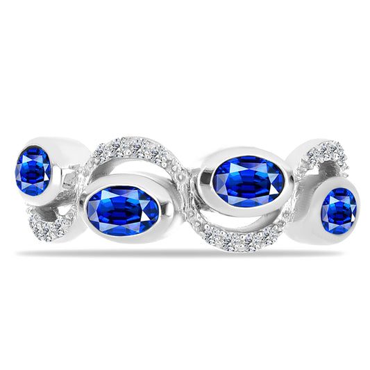 Inel din Argint 925 ( 3.4 grame ) cu Safir Albastru Australian și Topaz Alb 1.53 Carate