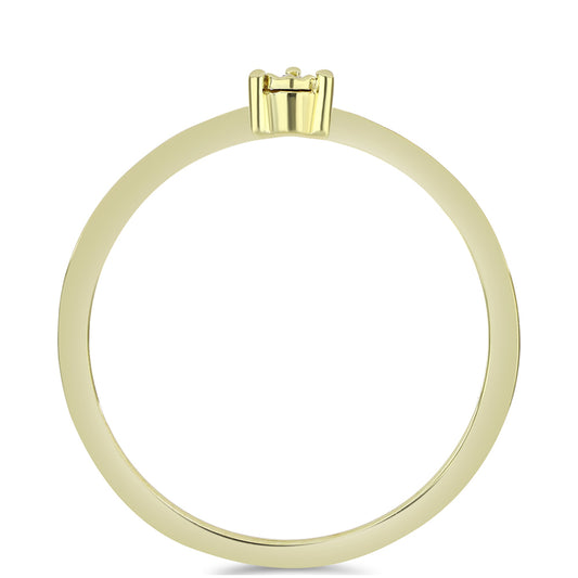 Inel din Argint 925 Placat cu Aur ( 1.51 grame ) cu Diamant Coniac 0.01 Carate
