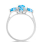 Inel din Argint 925 ( 3.16 grame ) cu Larimar de Barahona și Topaz Alb 2.58 Carate
