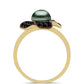 Inel din Argint 925 Placat cu Aur ( 3.71 grame ) cu Perlă De apă Dulce cu Efect "Verde Tahitian" și Spinel Negru Gorno Badakhshan 1.71 Carate