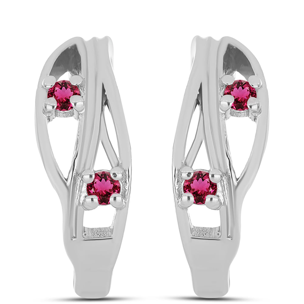 Cercei din Argint 925 ( 3.69 grame ) cu Rubelit Cruzeiro 0.18 Carate