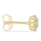 Cercei din Argint 925 Placat cu Aur ( 1.36 grame ) cu Diamant Coniac și Topaz Alb 0.31 Carate