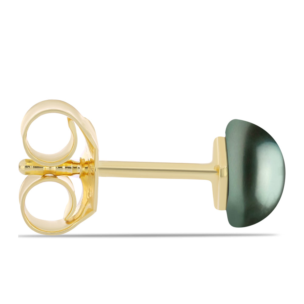 Cercei din Argint 925 Placat cu Aur ( 0.62 grame ) cu Perlă De apă Dulce cu Efect "Verde Tahitian" 1.53 Carate 2 