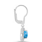 Cercei din Argint 925 ( 2.41 grame ) cu Larimar de Barahona și Topaz Alb 2.58 Carate