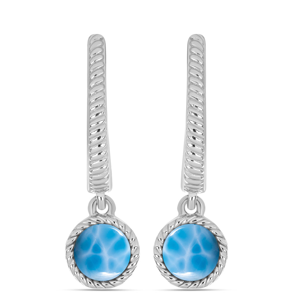Cercei din Argint 925 ( 3.59 grame ) cu Larimar de Barahona 1.38 Carate