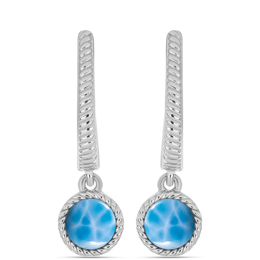 Cercei din Argint 925 ( 3.59 grame ) cu Larimar de Barahona 1.38 Carate