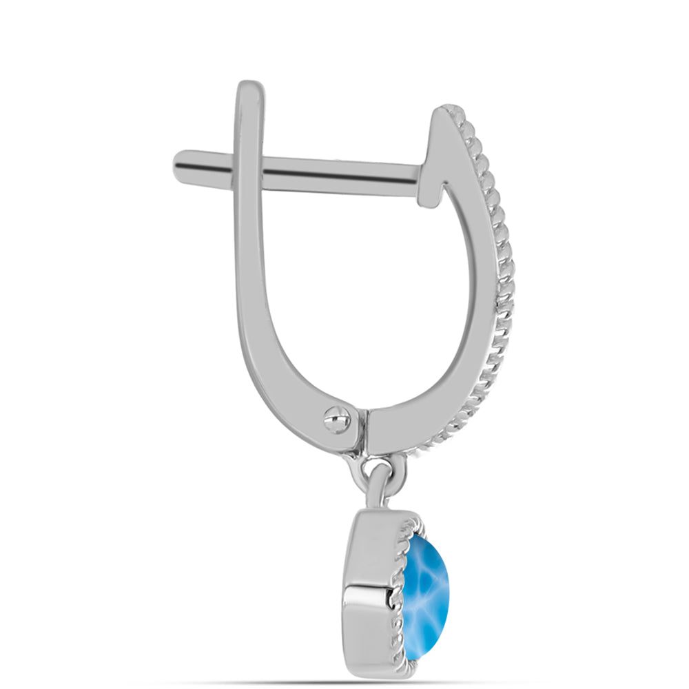 Cercei din Argint 925 ( 3.59 grame ) cu Larimar de Barahona 1.38 Carate 2 