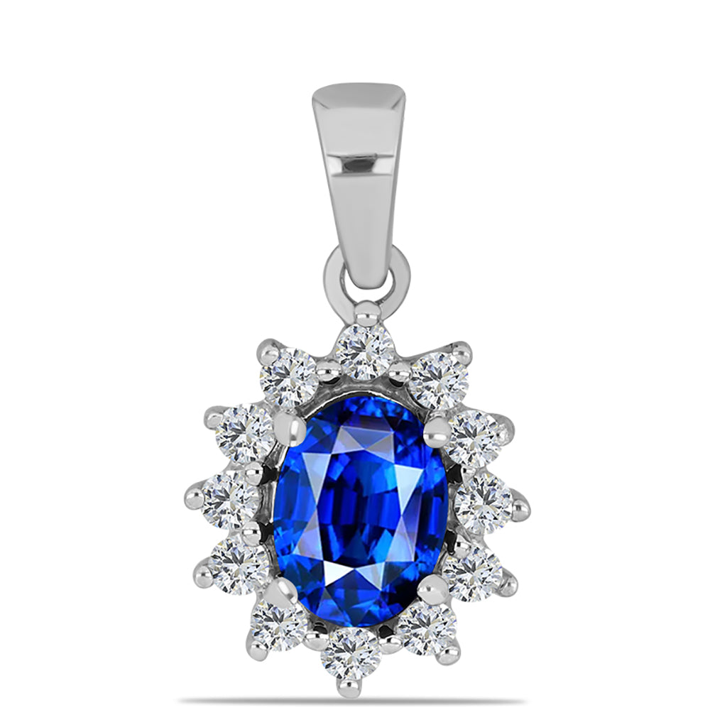 Pandantiv din Argint 925 ( 1.76 grame ) cu Safir Albastru Australian și Topaz Alb 2.35 Carate 1 