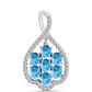 Pandantiv din Argint 925 ( 1.74 grame ) cu Larimar de Barahona și Topaz Alb 1.83 Carate