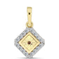 Pandantiv din Argint 925 Placat cu Aur ( 1.25 grame ) cu Diamant Coniac și Topaz Alb 0.2 Carate