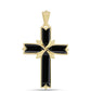 Cruce Pandantiv din Argint 925 Placat cu Aur ( 3.29 grame ) cu Onix Negru 2.7 Carate