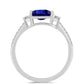 Inel din Argint 925 ( 2.17 grame ) cu Safir Albastru Australian și Topaz Alb 2.69 Carate