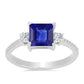 Inel din Argint 925 ( 2.17 grame ) cu Safir Albastru Australian și Topaz Alb 2.69 Carate