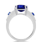 Inel din Argint 925 ( 4.45 grame ) cu Safir Albastru Australian și Topaz Alb 5.01 Carate