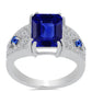 Inel din Argint 925 ( 4.45 grame ) cu Safir Albastru Australian și Topaz Alb 5.01 Carate