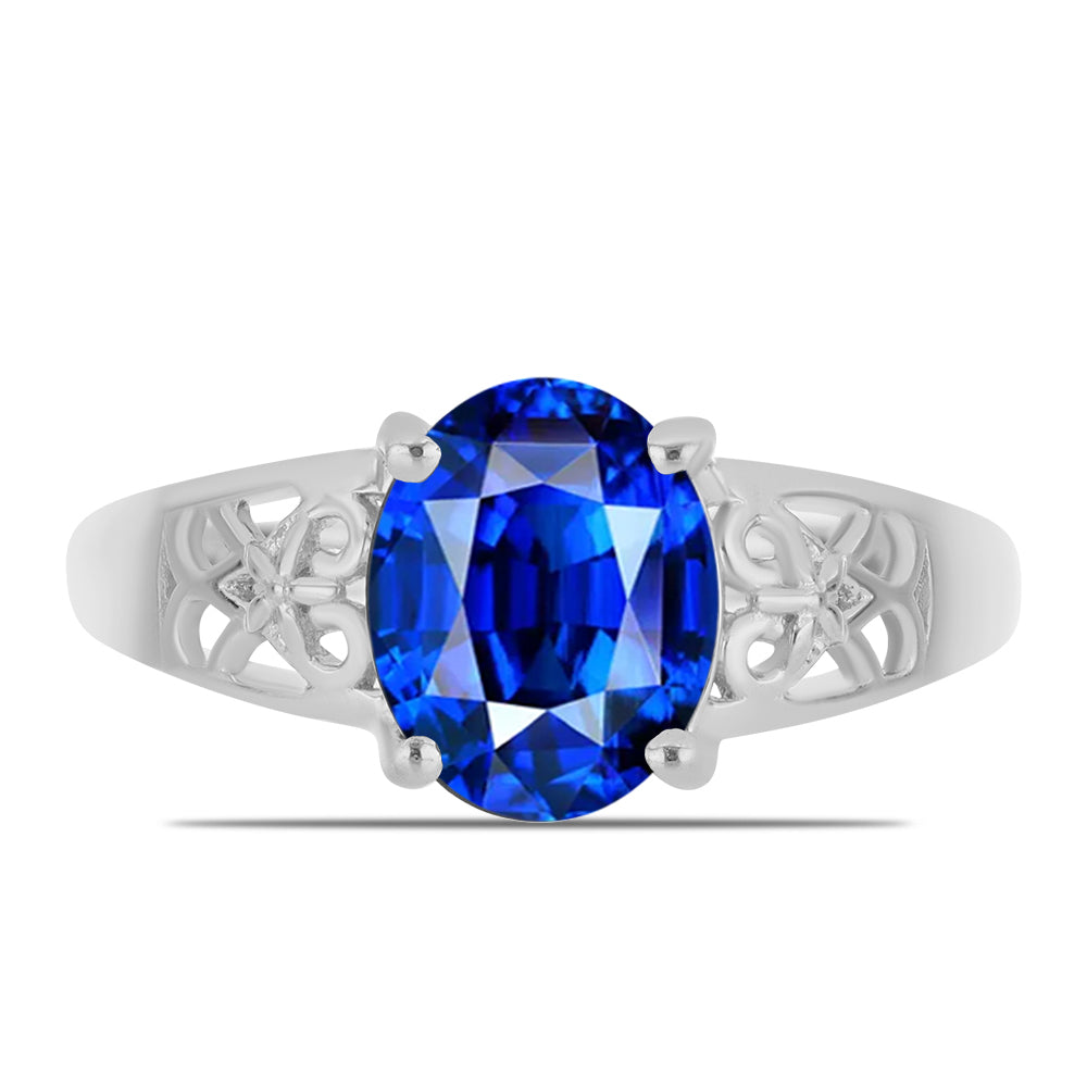 Inel din Argint 925 ( 2.36 grame ) cu Safir Albastru Australian 3.83 Carate 1 