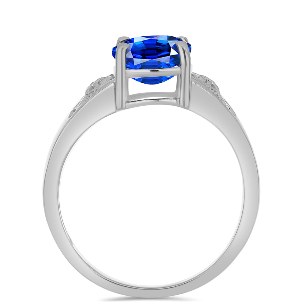Inel din Argint 925 ( 2.36 grame ) cu Safir Albastru Australian 3.83 Carate