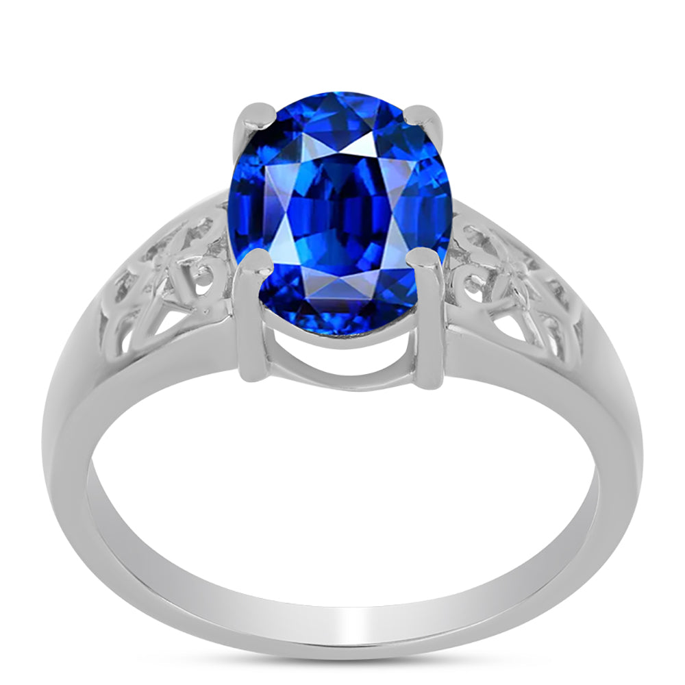 Inel din Argint 925 ( 2.36 grame ) cu Safir Albastru Australian 3.83 Carate 3 