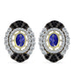 Cercei din Argint 925 Placat cu Aur ( 6.56 grame ) cu Lapis Lazuli și Topaz Alb 2.77 Carate
