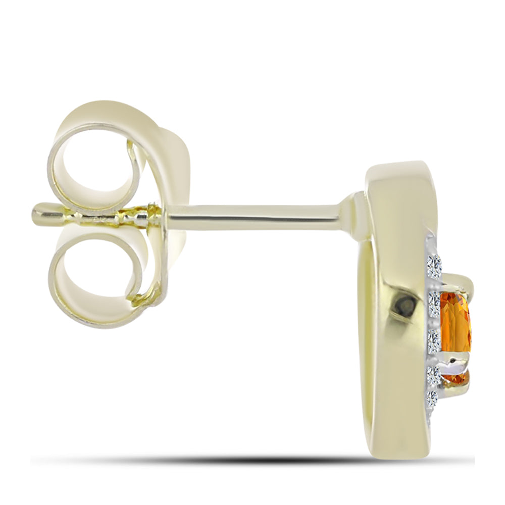 Cercei din Argint 925 Placat cu Aur ( 2.11 grame ) cu Safir Curcubeu și Topaz Alb 0.52 Carate 2 