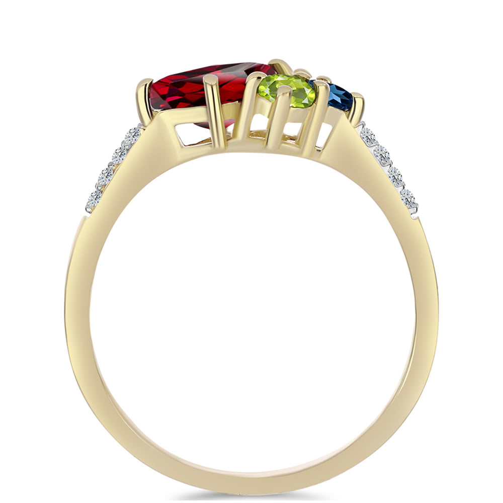 Inel din Argint 925 Placat cu Aur ( 1.93 grame ) cu Safir Curcubeu și Topaz Alb 1.21 Carate 3 