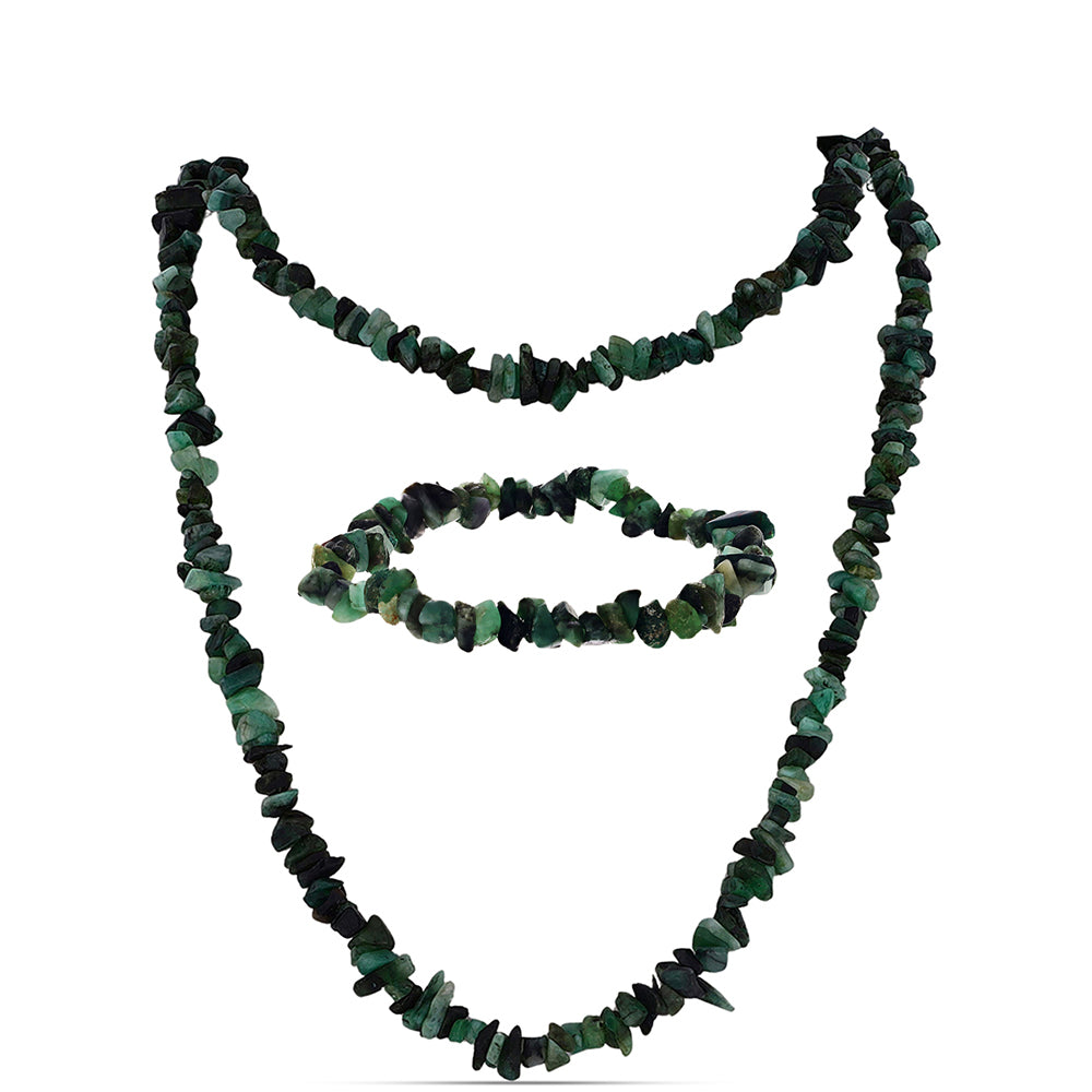 Set din Pepită ( 43.42 grame ) cu Smarald Brazilian 217.08 Carate ( Colier+Brățară ) 1 