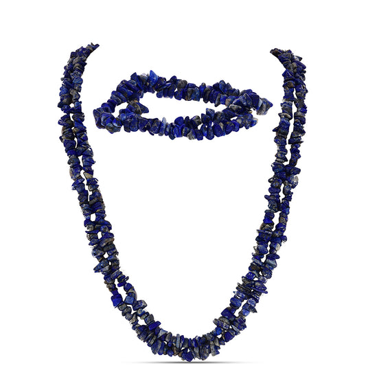 Set din Pepită ( 93.32 grame ) cu Lapis Lazuli 466.61 Carate ( Colier+Brățară )
