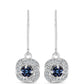 Cercei din Argint 925 ( 2.92 grame ) cu Moissanite Violet Imperial și Topaz Alb 0.78 Carate