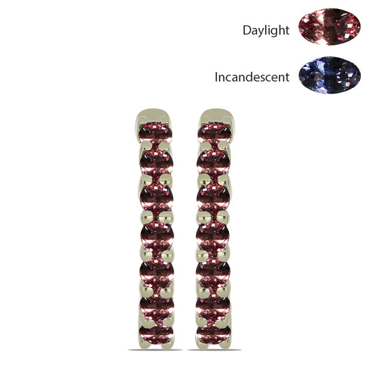 Cercei din Argint 925 Placat cu Aur ( 2.69 grame ) cu Granat Tsivory care își schimbă culoarea 0.72 Carate