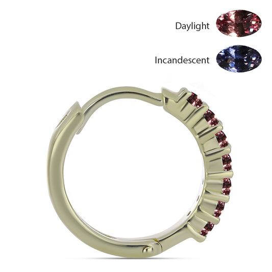 Cercei din Argint 925 Placat cu Aur ( 2.69 grame ) cu Granat Tsivory care își schimbă culoarea 0.72 Carate