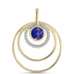 Pandantiv din Argint 925 Placat cu Aur ( 3.69 grame ) cu Lapis Lazuli și Topaz Alb 1.2 Carate