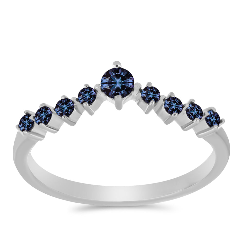 Inel din Argint 925 ( 1.64 grame ) cu Moissanite Violet Imperial 0.3 Carate 3 