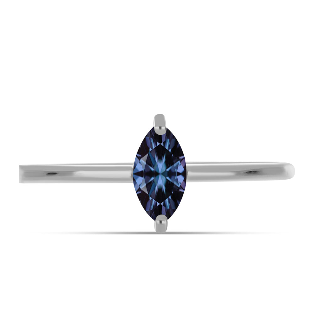 Inel din Argint 925 ( 1.48 grame ) cu Moissanite Violet Imperial 0.53 Carate 1 