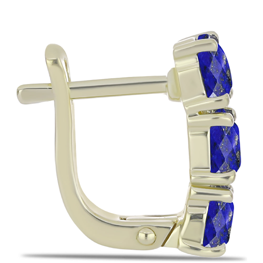 Cercei din Argint 925 Placat cu Aur ( 3.14 grame ) cu Lapis Lazuli 2.16 Carate 2 