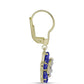 Cercei din Argint 925 Placat cu Aur ( 3.2 grame ) cu Lapis Lazuli și Topaz Alb 2.39 Carate