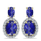 Cercei din Argint 925 Placat cu Aur ( 3.1 grame ) cu Lapis Lazuli și Topaz Alb 2.28 Carate