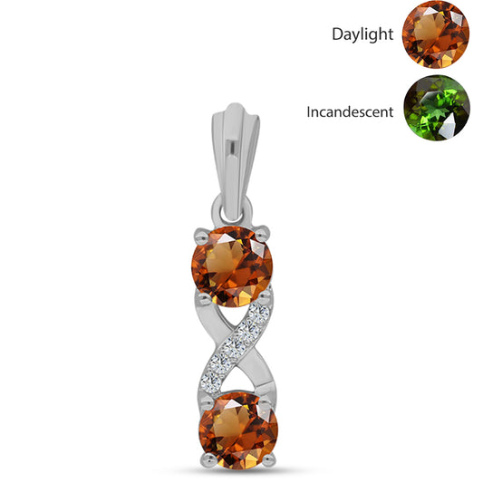 Pandantiv din Argint 925 ( 1.14 grame ) cu Zultanit Anatolian Certificat cultivat în laborator și Topaz Alb 1.16 Carate