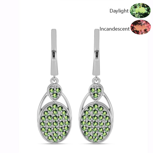 Cercei din Argint 925 ( 5.56 grame ) cu Alexandrit Natural 1.14 Carate