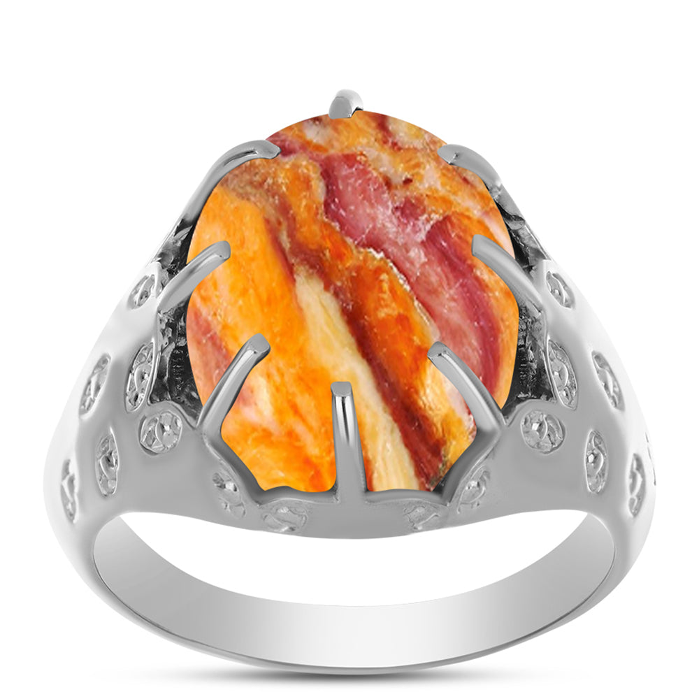 Inel din Argint 925 ( 4.25 grame ) cu Jaspul "Lion's Paw" 8.49 Carate 3 