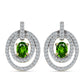 Cercei din Argint 925 Placat cu Aur ( 4.15 grame ) cu Safir Curcubeu și Topaz Alb 1.82 Carate